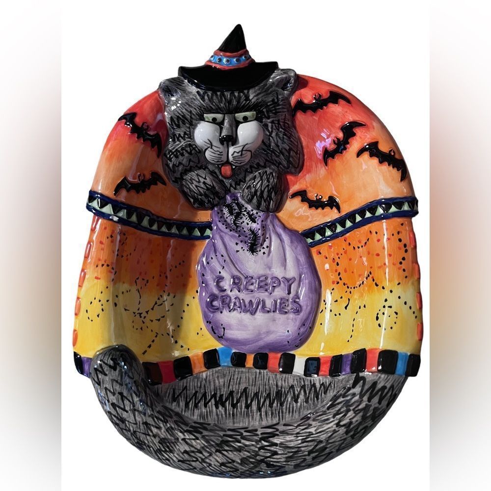 Kitty Witches Halloween FITZ AND FLOYD KITTY WITCHES CANDY DISH
Fitz and Floyd